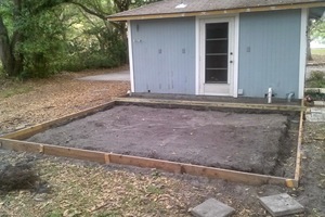 Full View of Frame For Concrete Pad