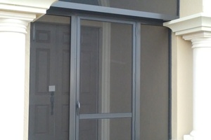 side view of entry way after screen enclosure