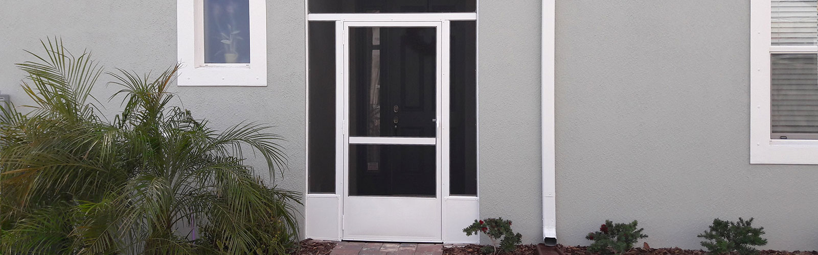 Exterior of Residential Screened in Front Entryway