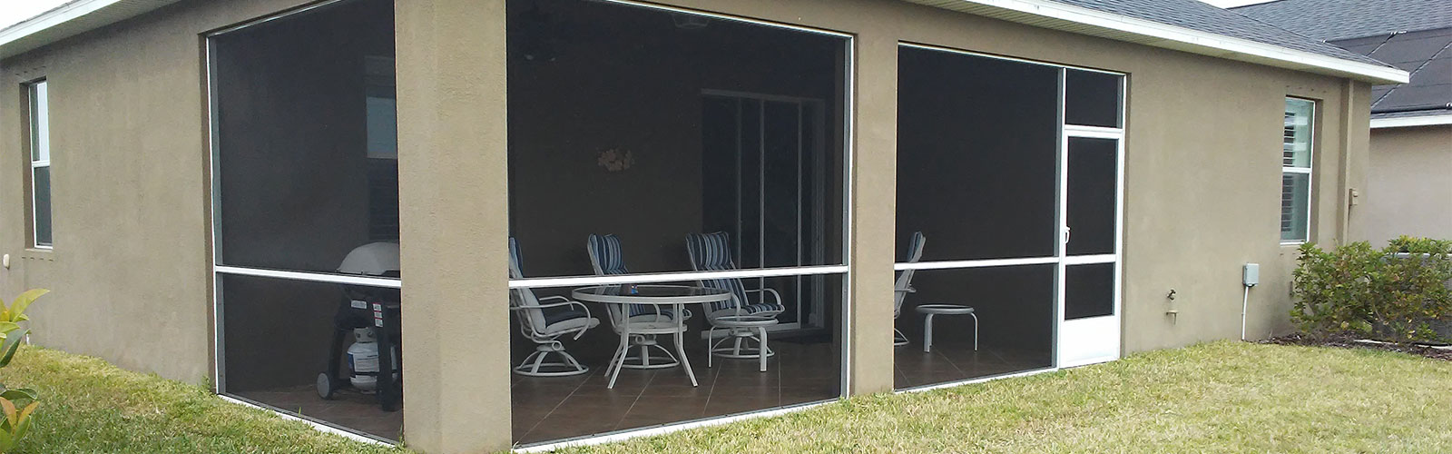 Exterior of Residential Patio with Screen Walls